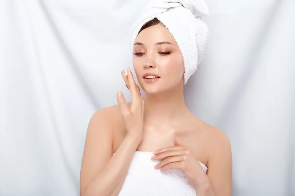 Woman with perfect glowing skin after Skinvive in San Mateo, CA