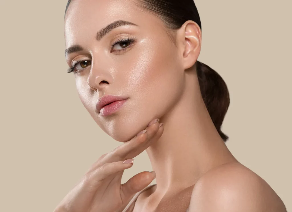Lady with glowing face after Skin Tightening in San Mateo, CA