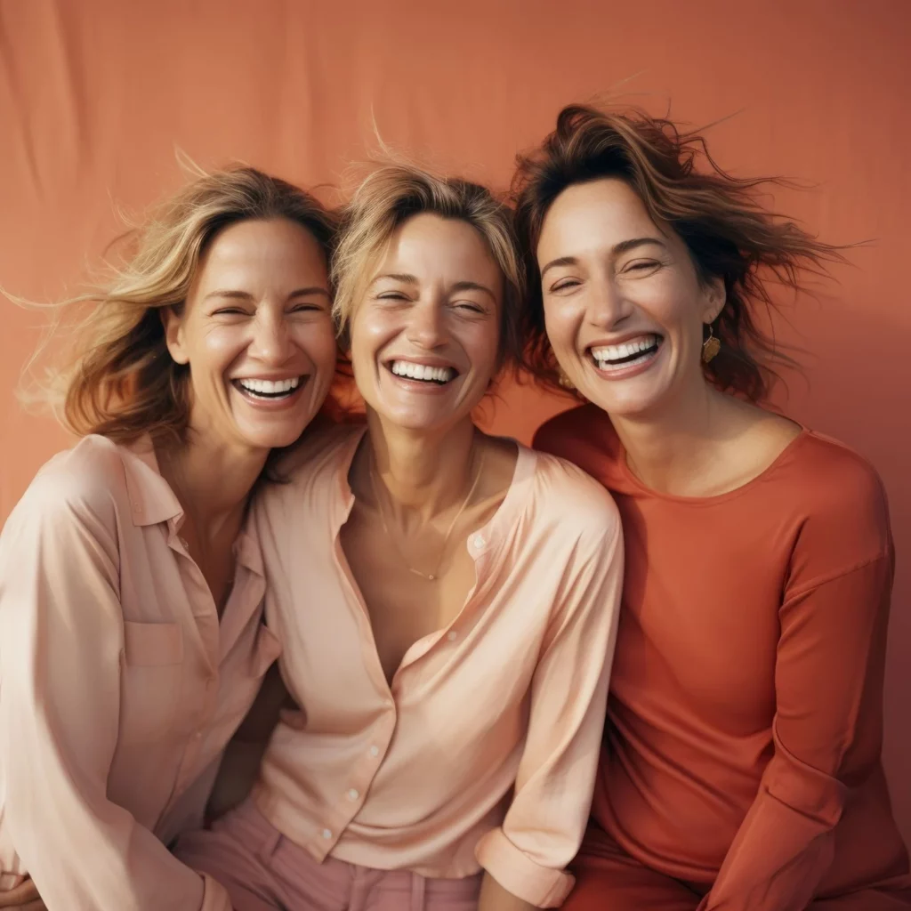 Group of three girls smiling after wellness consultation in San Mateo at The Space Medical Spa