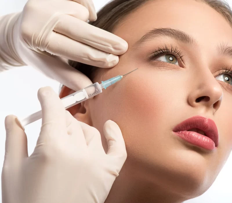 Girl getting botox injectable in the space aesthetics in san mateo, ca