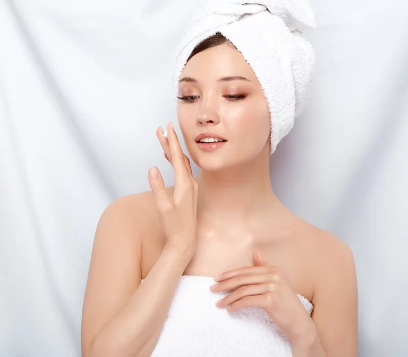 Woman with perfect glowing skin after Skinvive in San Mateo, CA