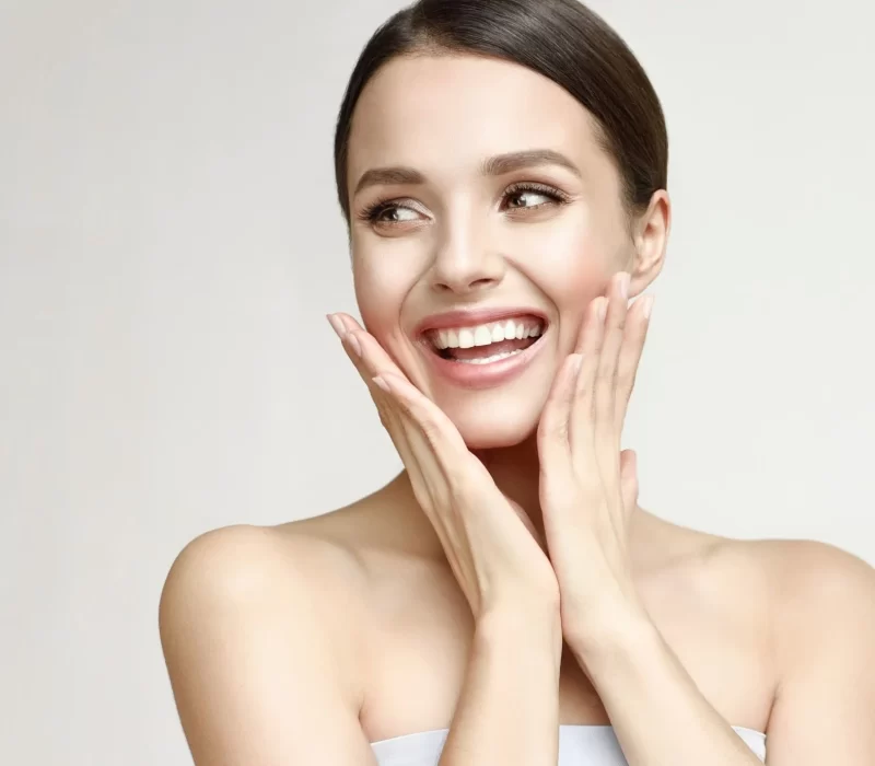 Beautiful Girl smiling after Anti aging facial treatment in San Mateo, CA