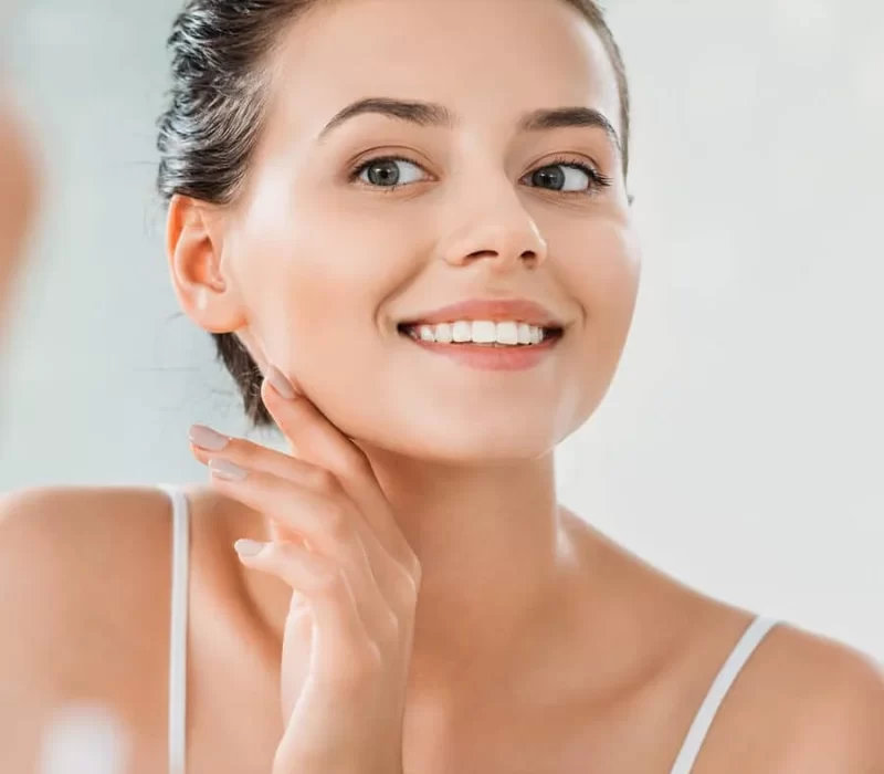 Beautiful Girl with smiling face after Lip filler treatment in San Mateo, CA